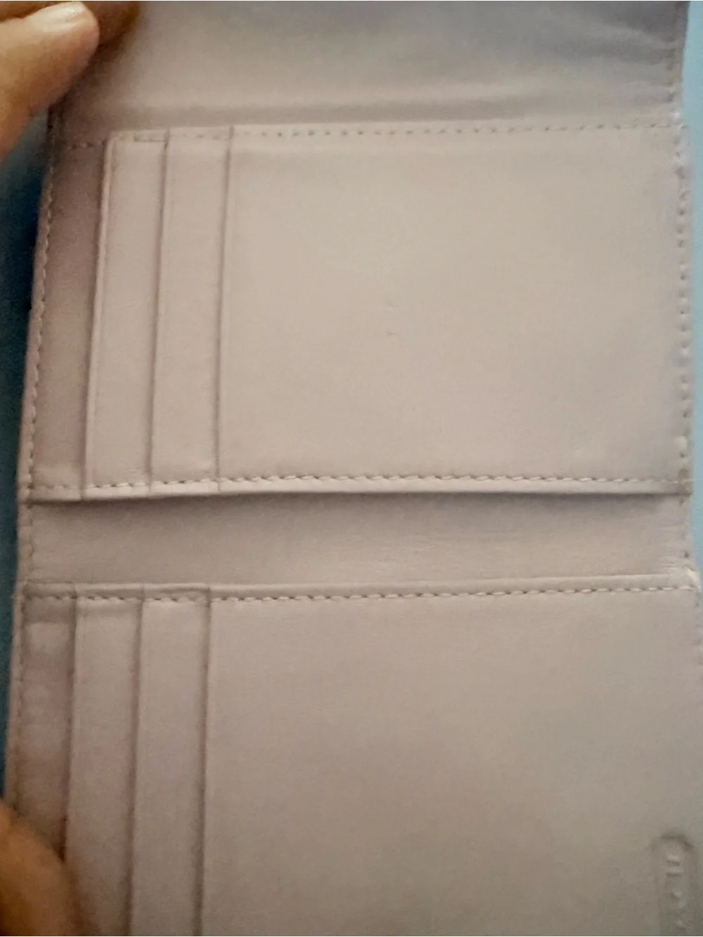 Coach Beige Leather Buckle Compact Wallet